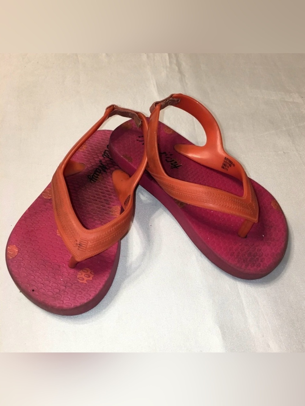 Girls’ Orange & Pink Flip Flop Sandals